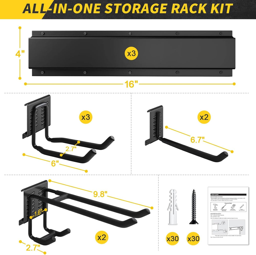 uup 48" garage tool organizer wall mount, 440lbs showing dimensions