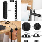 604 Pcs Cable Management Kit, 4 Cord Organizer Sleeve, 7 Cable Holder, 38 - Image 2