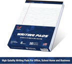 Woodlake Legal Pads 8.5 x 11, 6 Pack, Wide Ruled, Premium White Paper Pad - Image 2