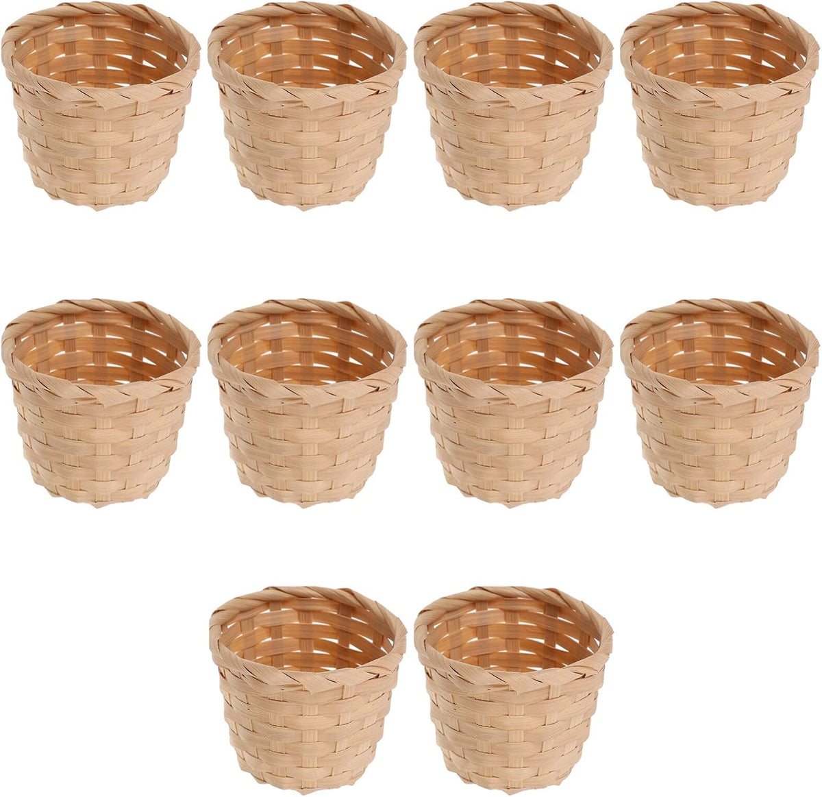 Ipetboom 10pcs Small Woven Baskets Desktop Small Flower Pot Wicker Basket Suc...