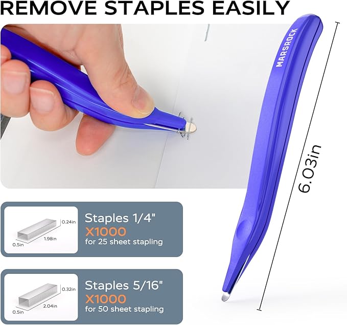 Marsrock Desktop Stapler, Swing-Arm Swivel Stapler, 50 Sheet Capacity, 2000 - Image 5