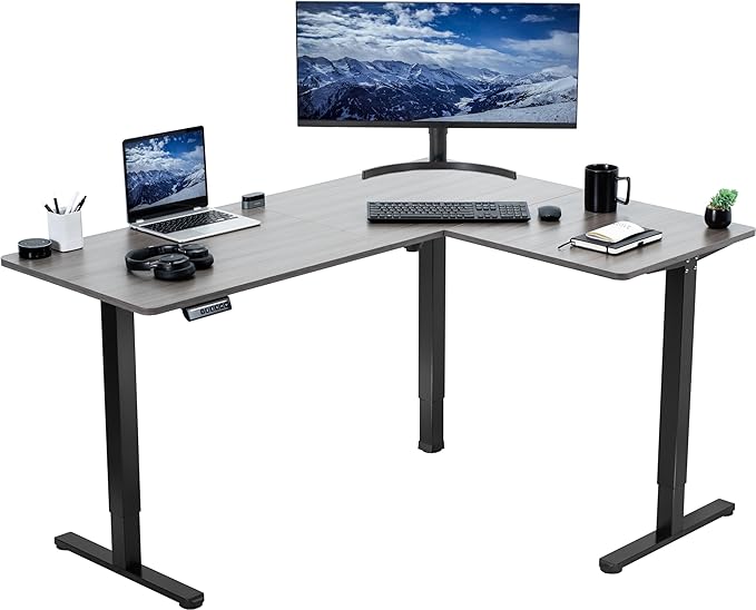 VIVO Electric Corner 63 x 47 inch L-Shaped Standing Desk, Memory Height by VIVO