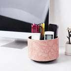Hennaja Round Leather Art Supply Organizer, Remote Control Holder, 360 Degree - Image 7