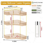 SUNZOS Corner Bathroom Counter Organizer, 3-Tier Countertop Perfume Tray - Image 2