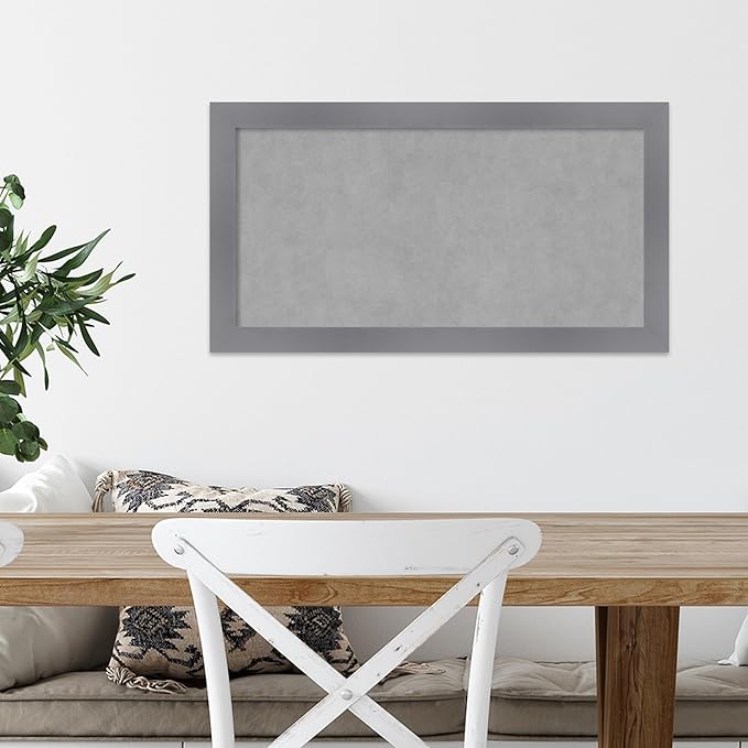 Amanti Art Grey Framed Magnetic Board 14x26 Small Vision Board - Image 5