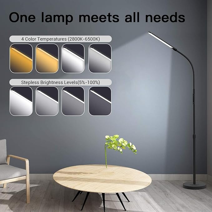NXONE Led Floor Lamp, Modern Reading Adjustable Standing Height 4 Colors and - Image 7