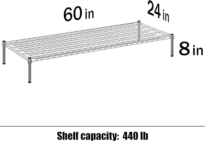 Regal Altair 24" Deep x 60" Wide x 8" Height Wire Shelving Kit | 1-Tier | NSF - Image 3