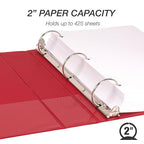 Samsill 2 Inch 3 Ring Binders, Made in USA, Economy Round Ring, 425 Sheet - Image 3