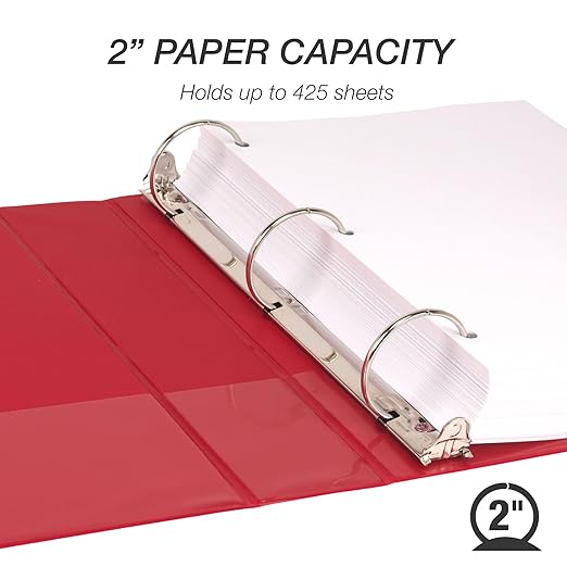 Samsill 2 Inch 3 Ring Binder, Made in USA, Economy Round Ring, 425 Sheet - Image 3