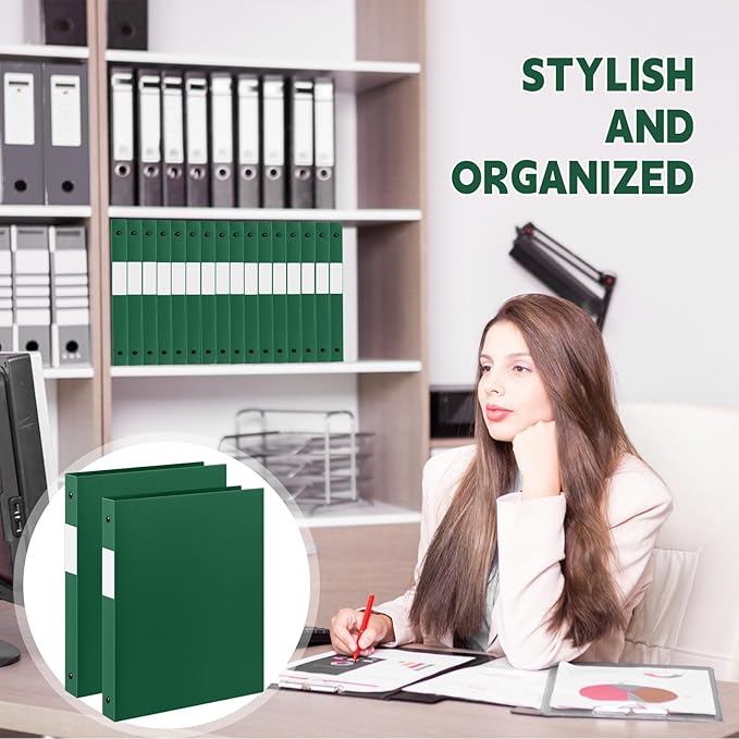 Henoyso 16 Pcs 3 Ring Binder 0.5 Inch Round Fits Letter Size 8.5'' x 11'' Paper - Image 4