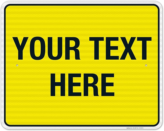 Personalized Custom Yellow Background Customize by SigoSigns