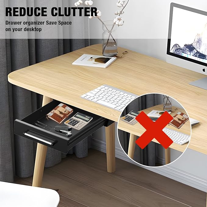 UNITEDPOWER Under Desk Drawer Storage, Pull-Out Office Hidden Counter Drawer - Image 6