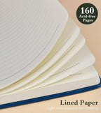 PAIBAS Lined Journal Notebook for Women Men, 160 Pages, A5 Hardcover Vintage - Image 4