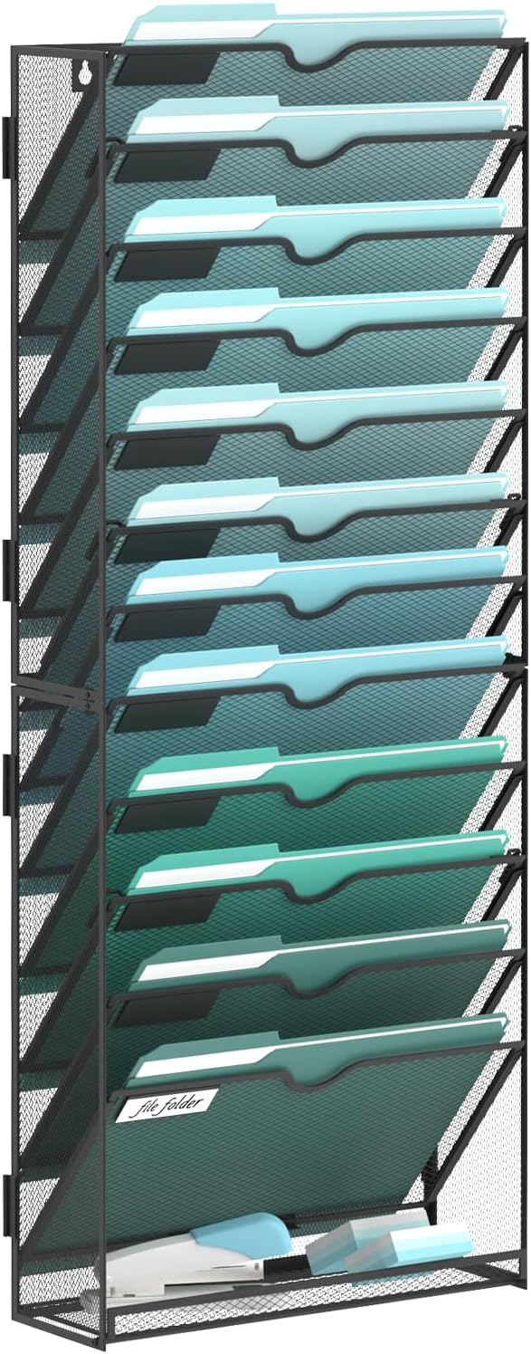 SUPEASY 13-Tier Wall File Organizer, Hanging Wall Files by SUPEASY