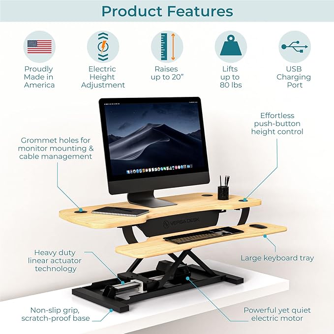 VRSADESK PowerPro™ Electric Standing Desk Converter - Image 2
