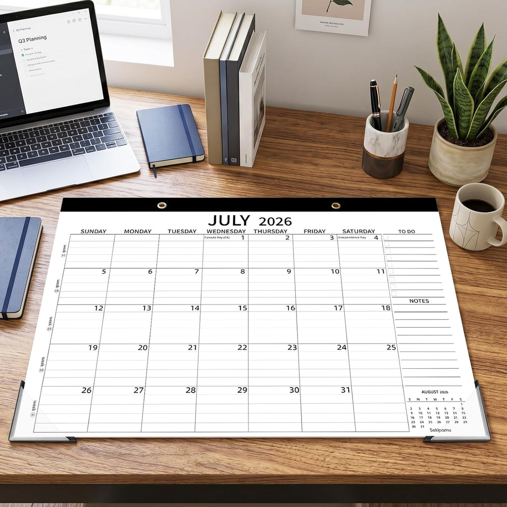 Desk Calendar 2026-2027, 17" x 12" Large Desk Calendar July 2026 to December 2027, 18 Months Calendar for Home Office