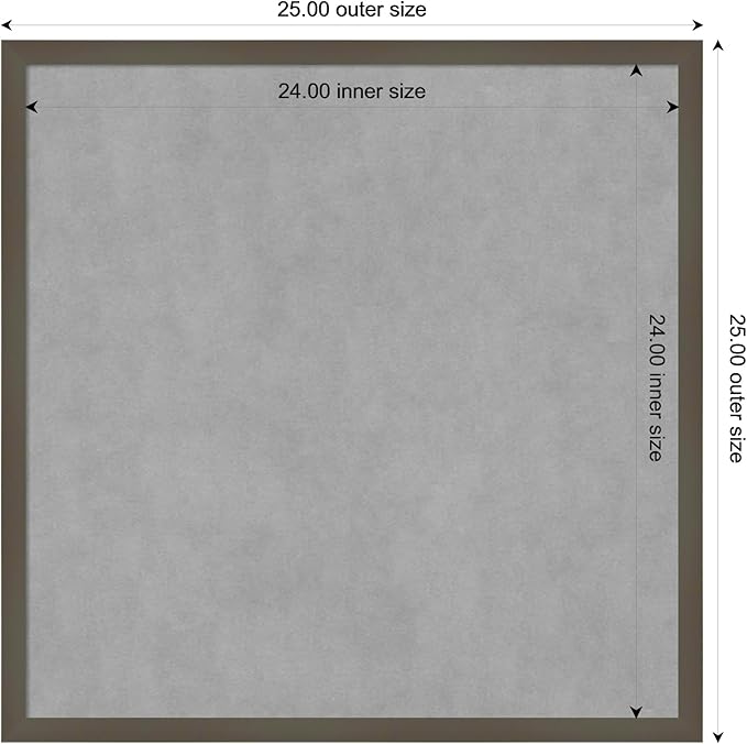 Amanti Art Grey Framed Magnetic Board 25x25 Medium Vision Board - Image 3