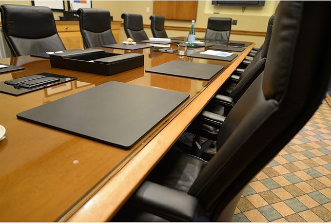 Dacasso Black Leatherette 20" x 16" Luxury Conference Table Pad - Image 3