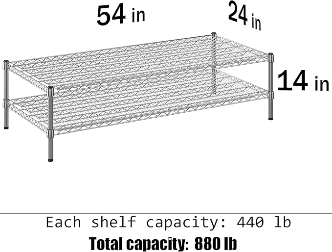 Regal Altair 24" Deep x 54" Wide x 14" Height Wire Shelving Kit | 2-Tier | NSF - Image 3