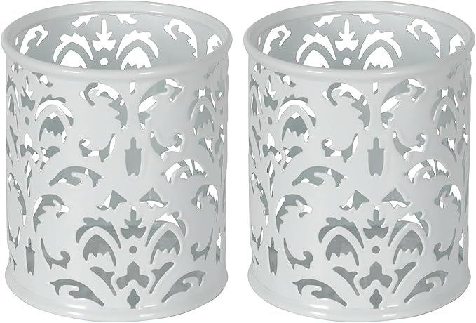 EasyPAG White Pen Holder for Desk, 2 Pack Round Pen Organizer, Brush Holder for by EasyPAG