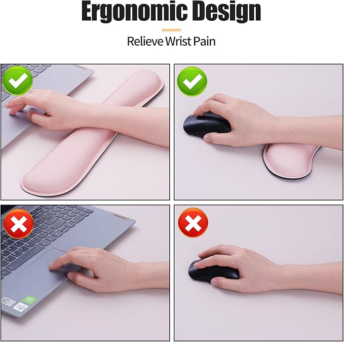 Bloss Leather Desk Pad and Keyboard Wrist Rest, Large Mouse Pad + Keyboard - Image 5
