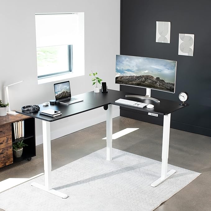 VIVO Electric Corner 63 x 55 inch L-Shaped Standing Desk, Memory Height - Image 8
