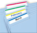 Avery® File Folder Labels on 4" x 6" Sheets, Easy Peel®, Assorted, Print & Handwrite, 2/3" x 3-7/16", 252 Labels (5215)