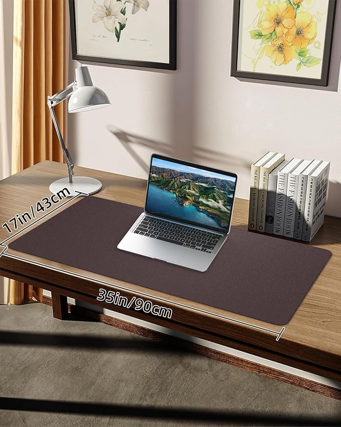 Non-Slip Desk mat, PULeather Desk Pad Protector, Office Desk Mat, Large Mouse - Image 7