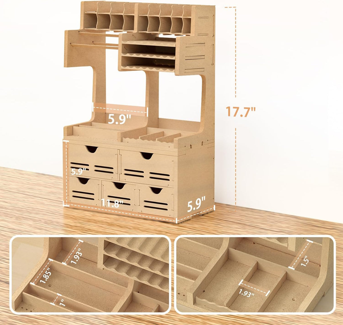 bucasso plastic model paint rack tool storage all-in-one shown in use