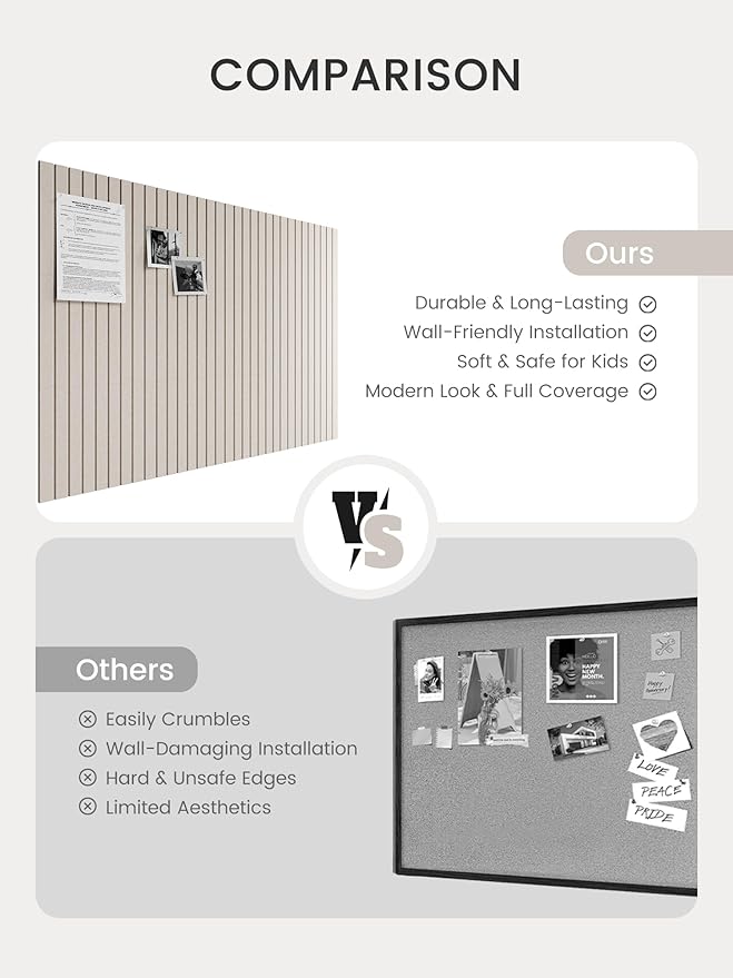 Bumusty Large Cork Board Alternative-47 x35 Felt Bulletin Board Tiles, - Image 7