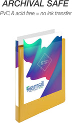 Samsill Economy 0.5 Inch 3 Ring Binder, Made in The USA, Round Ring Binder, Customizable Clear View Cover, Yellow (‎18515) (Pack of 2)