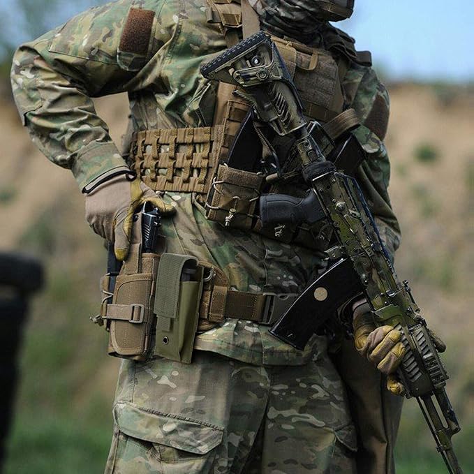 Tactical Single/Double Pistol Mag Pouch Outdoor Molle Open-Top Magazine Pouch - Image 7
