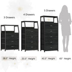 Furnulem Black Night Stand, Small Dresser - Image 7