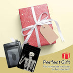 BWEGRHE Small Travel Wallets, Skull Skeleton Slim Minimalist Front Pocket Wallet - Image 7