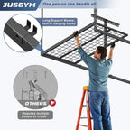 4x8ft overhead garage storage rack 750lbs capacity, 26"-40", side view