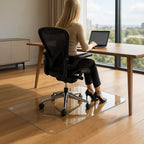 VASUHOME Heavy-Duty Tempered Glass Chair Mat, 31 x 48 Inch Large Office Floor Mat for Carpet or Hardwood Floors, 1/5" Thick with 12 Anti-Slip Pads