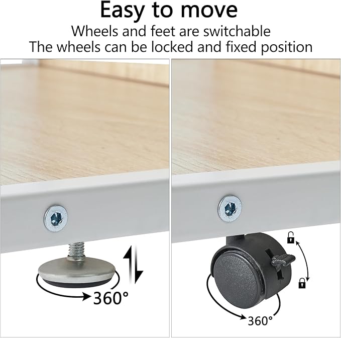 IBUYKE Under Desk Printer Stand, Mobile Home Desktop Organizer Shelf - Image 2