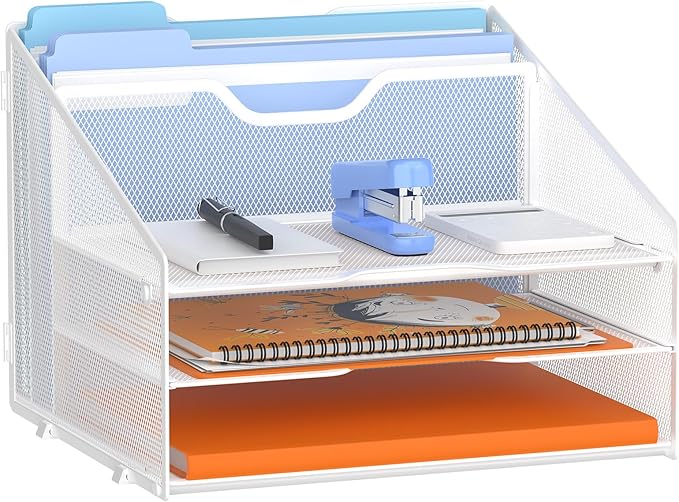 GAWERK Letter Tray Organizer, Mesh Desk File Organizer by Gawerk