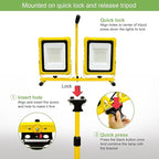 25000 Lumen Work Lights with Stand, Dual Head LED Work Light with USB & Socket - Image 2