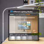 LED Desk Lamp, 31.5'' Wide Double Head Desk Lamps - Image 2