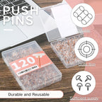 120 PCS Flat Rose Gold Push Pins - Image 3