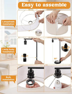 20.7" tall table lamp with usb & outlet, package contents