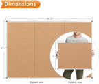 VIZ-PRO 96" x 48" Large Cork Bulletin Board, Foldable & Wall-Mounted Notice Pin - Image 3