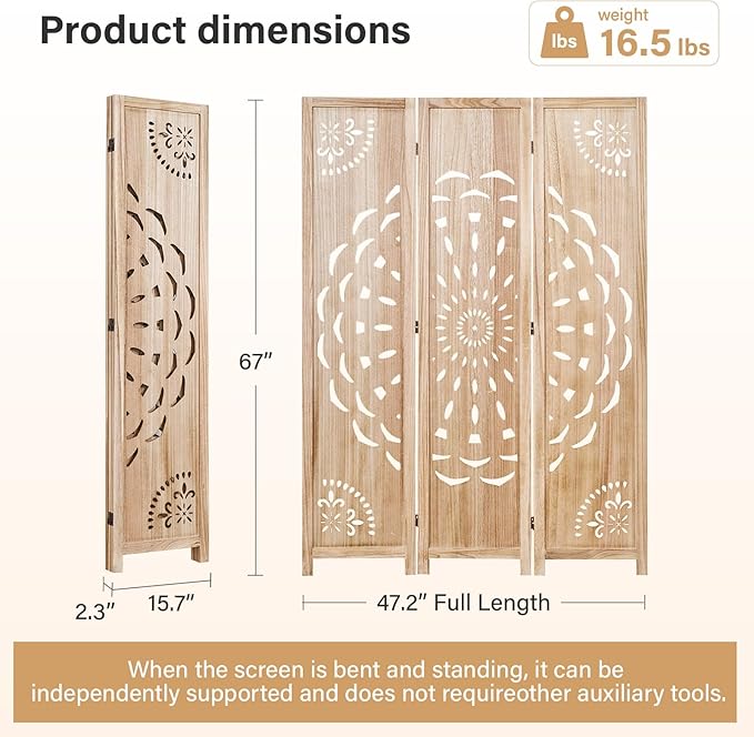 66.9Inch Wooden Room Partition - Image 6