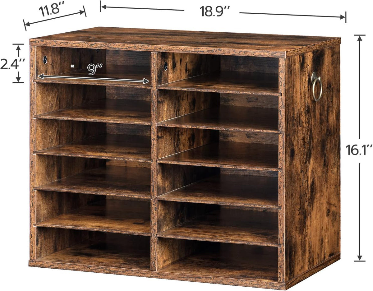 HOOBRO Literature Organizers, 12 Compartments Office Mailbox with Adjustable ...