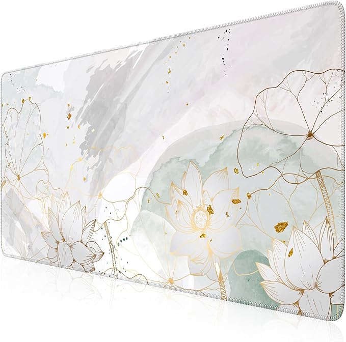 iCasso Desk Cover Mat, Extra Large Lotus Mouse Pad, Desk Pad Mat, Office Matt - Image 2
