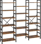 SUPERJARE Triple 6 Tier Bookshelf, Bookcase by SUPERJARE