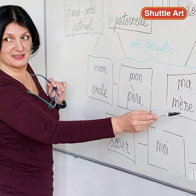 Shuttle Art Dry Erase Markers, 15 Pack 3 Colors Magnetic Whiteboard Markers - Image 6