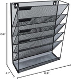 EASEPRES Hanging File Holder Organizer, 6 Tier Mesh Metal Wall Mount Document - Image 7