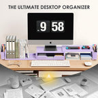 opnice desk organizers and accessories, dual monitor stand showing dimensions